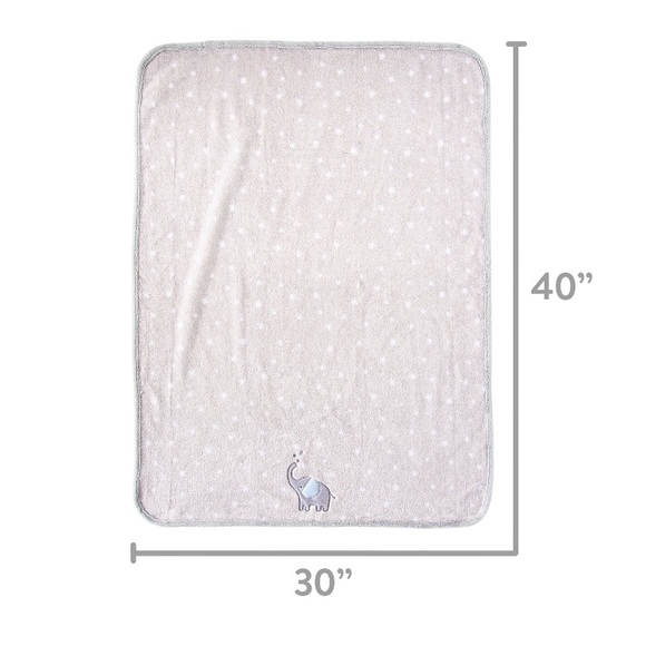 NWT Grey Elephant Plush Baby Blanket - Picture 2 of 6